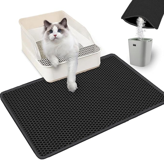 Cat Litter Mat Double Layer Litter Trapping Mat Kitty Litter Box Mat 23.4x14.7 by Xuanyaente