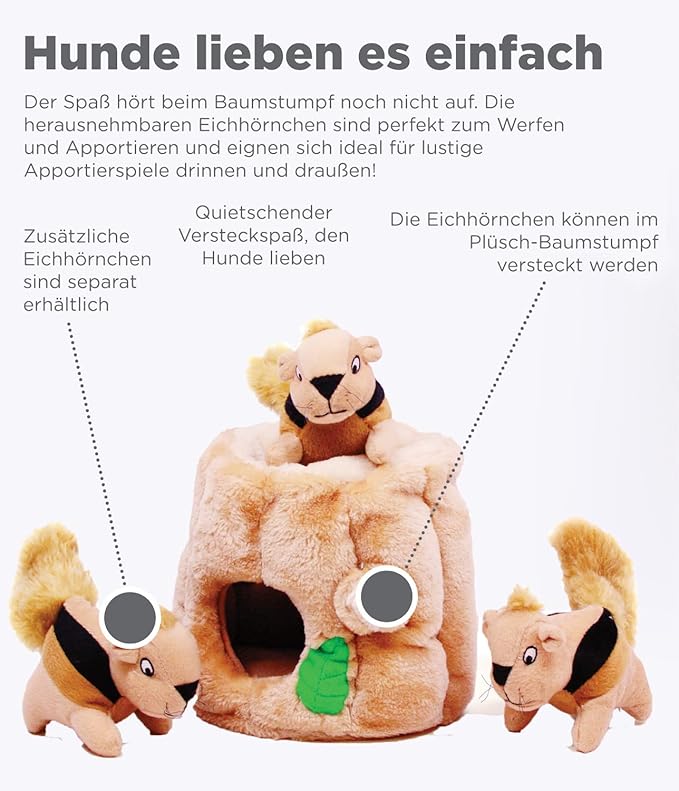 Outward Hound Hide-A-Squirrel Dog Toy – Interactive 2‑in‑1 Plush Puzzle - Image 4