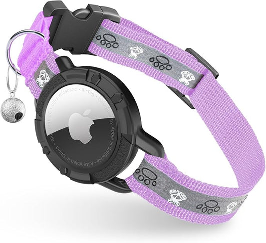 Reflective AirTag Cat Collar, Integrated Cat Tracker Collar by ODOKELE