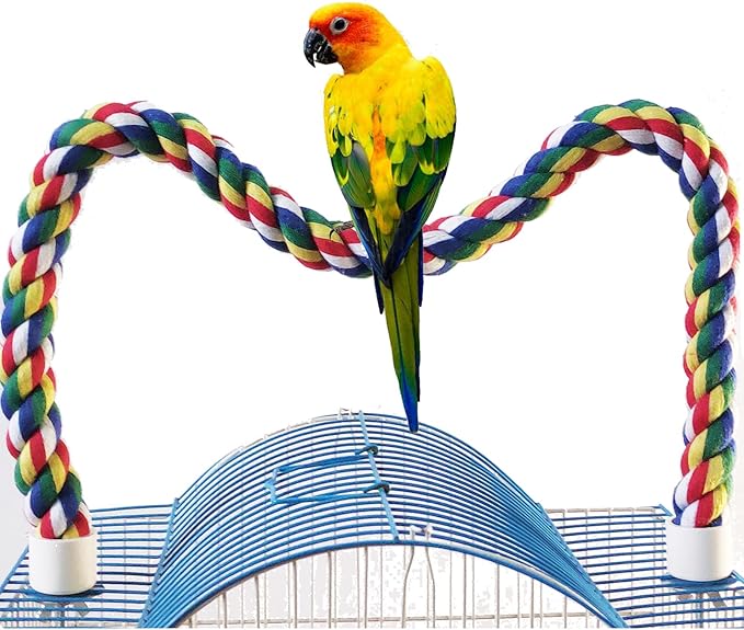 41Inch × 0.8-Inch Diameter Nipple Style Bird Rope Perch, Bird cage Accessories by Birdsfavoriteropeswing