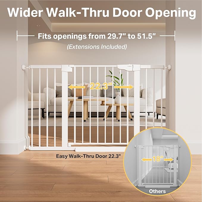 Cumbor 29.7–51.5" Extra Wide Baby Gate - Image 2