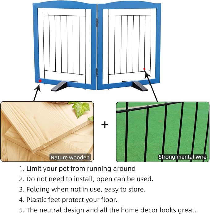 ZJSF Freestanding Dog Fence Indoor, Foldable Dog Gate - Image 6