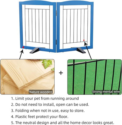 ZJSF Freestanding Dog Fence Indoor, Foldable Dog Gate - Image 6