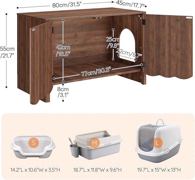 HOOBRO Cat Litter Box Enclosure, 31.5" Hidden Litter Box Furniture - Image 5