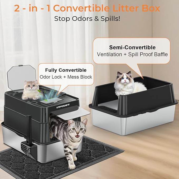 URPOWER Stainless Steel Cat Litter Box - Image 5