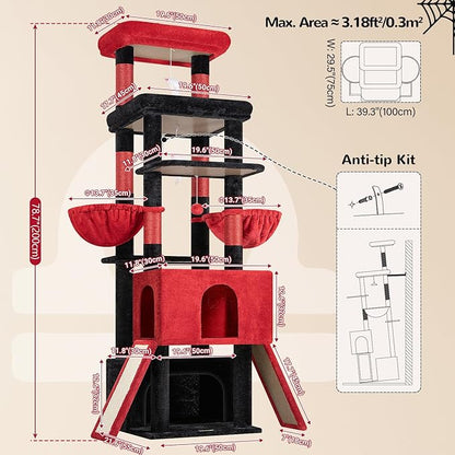 Globlazer Heavy Duty Cat Tree 78 inch Sturdy Gothic Cat Tower - Image 6