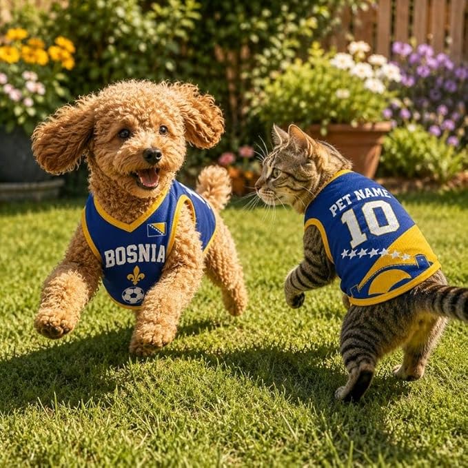 V-DECORPARKS Personalized Pet Soccer Jersey Custom Name Number Dog Cat Football - Image 4