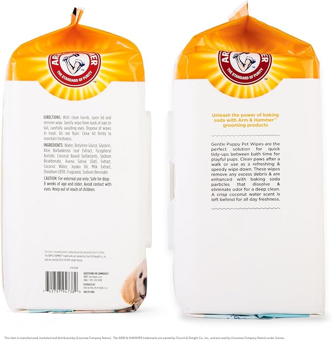 Arm & Hammer Dog Grooming Wipes, Deodorizing Dog Cleaning Wipes - Image 5