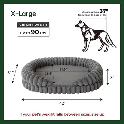 BALANCE Calming Dog Bed for Extra Large Dogs, 42 Inches Oval Washable XL Pet Bed - Image 5