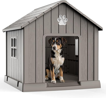 VIXZEN Dog House Outdoor, 38 Inches Weatherproof Resin Dog House Indoor Large - Image 8