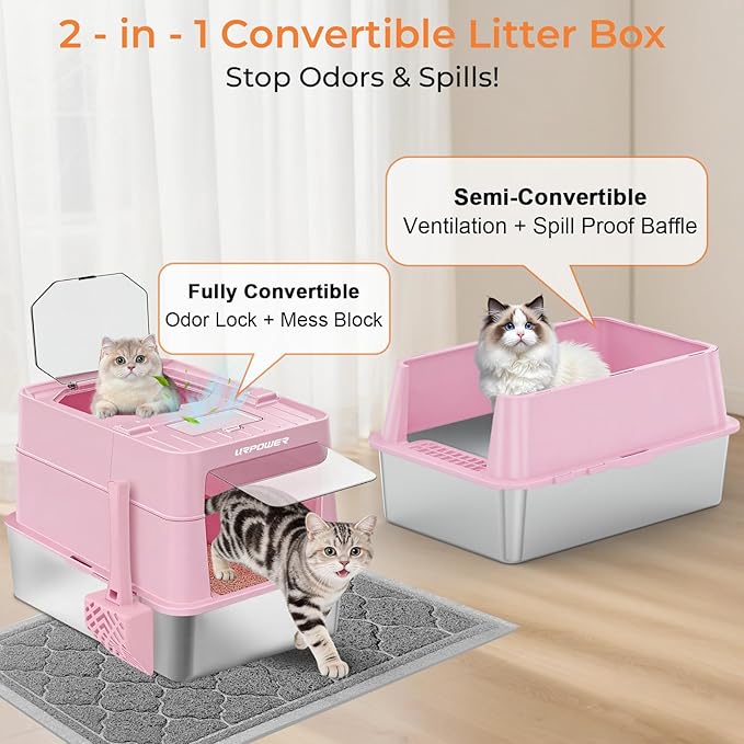 URPOWER Stainless Steel Cat Litter Box - Image 5
