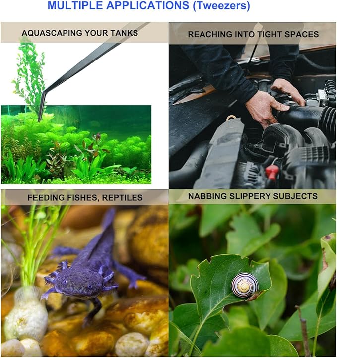 Aquarium Aquascape Tools Kit, 15 inch Stainless Steel Includes Brush, - Image 5