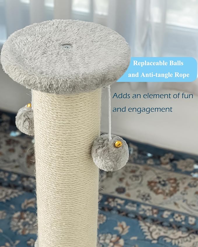 34Inch Tall Cat Scratching Post, 4.3Inch Diameter Large Sisal Cat Scratch Post - Image 4