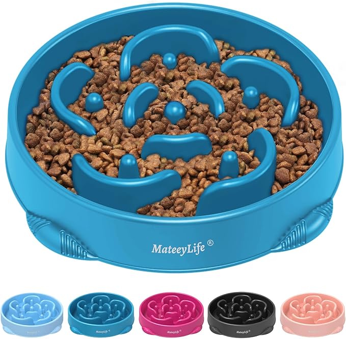 MateeyLife Large Slow Feeder Dog Bowls, Anti-Choking Puzzle Dog Food Bowls by MateeyLife