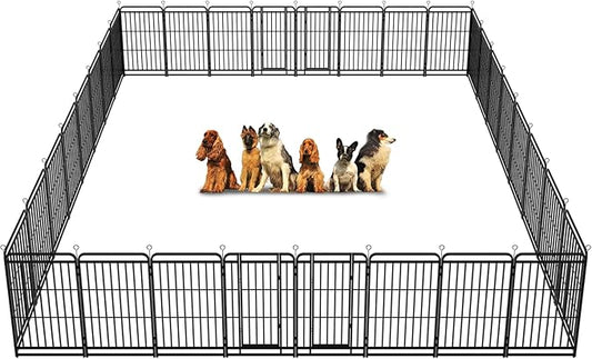 Kfvigoho Heavy Duty Dog Playpen: 32 Steel Panels 47" Height, Square Steel Pipe by Committedtobetterpetlife