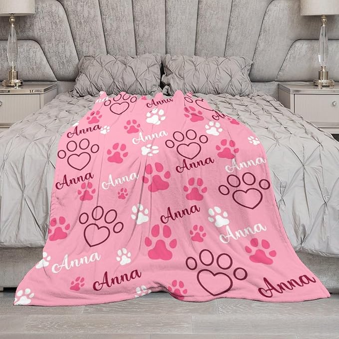 Personalized Paw Print Dog Blanket - Image 6