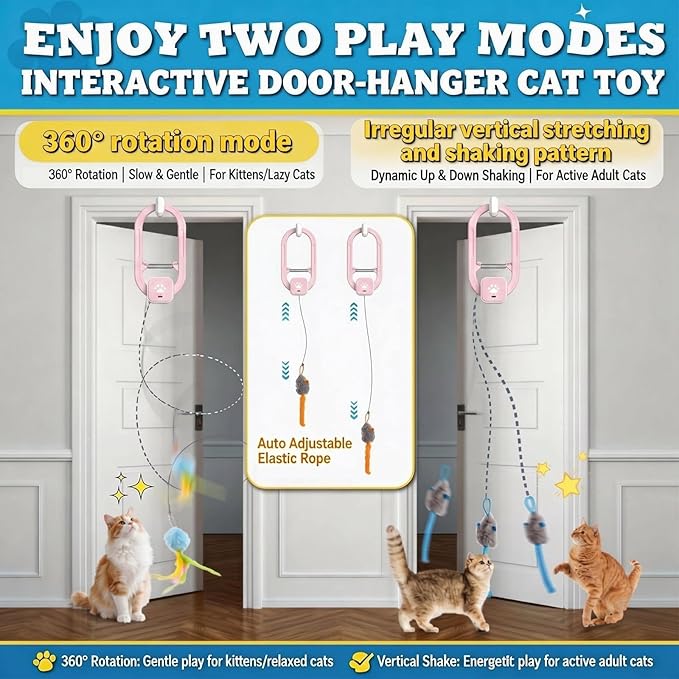 Rechargeable Electric Cat Teaser – Interactive Door Clip Teaser - Image 4