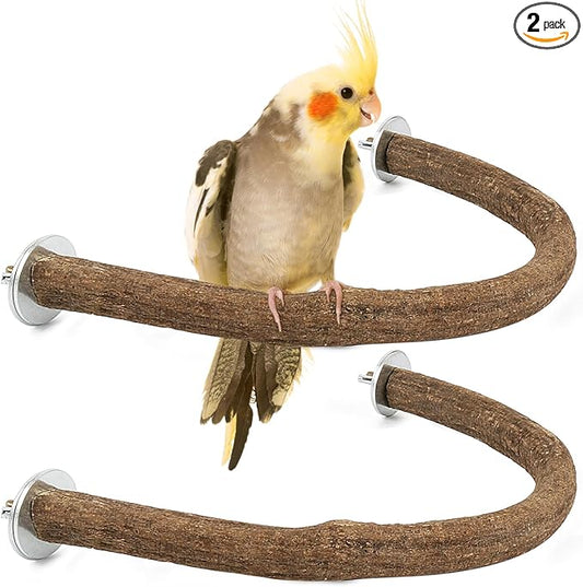Rypet 2PCS Natural Wood Bird Perches by RYPET