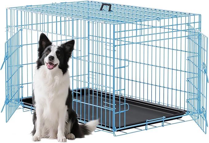 FDW XL Dog Crate 48inch Dog Cage Foldable Metal Kennel by FDW
