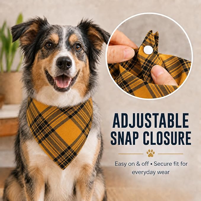 Classic Plaid Pattern Dog Bandana - Image 3