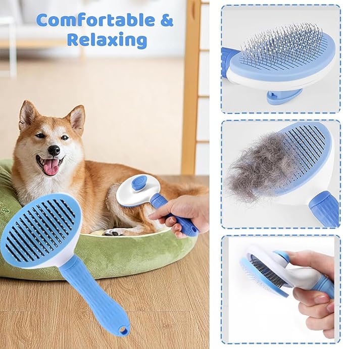7pcs Pet Grooming Kit, Self-Cleaning Brush Shedding Kit - Image 2