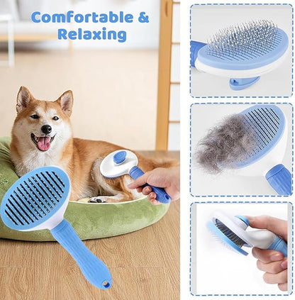7pcs Pet Grooming Kit, Self-Cleaning Brush Shedding Kit - Image 2