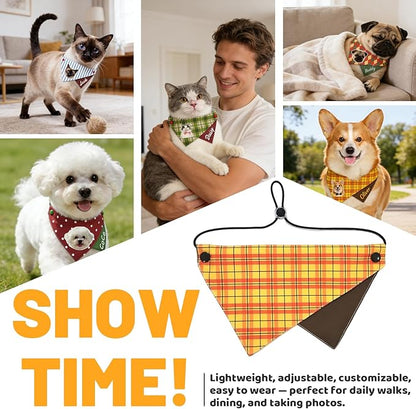 Custom Dog Cat Bandana with Photo Name, Personalized Pet Triangle Scarf Bib - Image 6