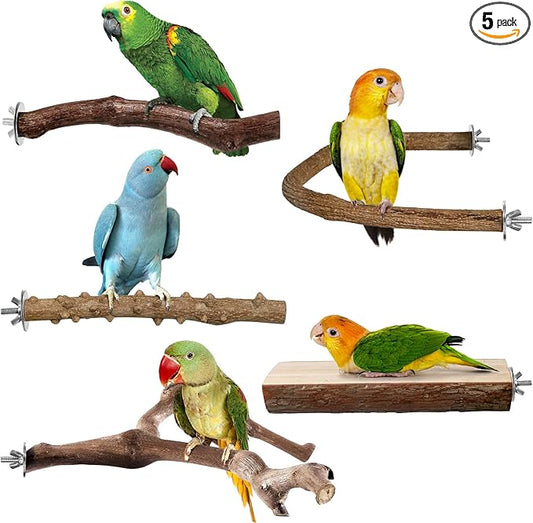 Bird Perches, Bird Perch Chewing Stick Cage Accessories Parrot Climbing by HPAWHOMEPART
