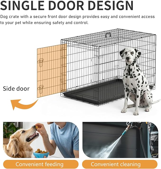 FDW Dog Crate 48-Inch Dog Cage Foldable Metal Kennel - Image 4
