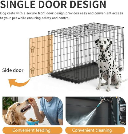 FDW Dog Crate 48-Inch Dog Cage Foldable Metal Kennel - Image 4