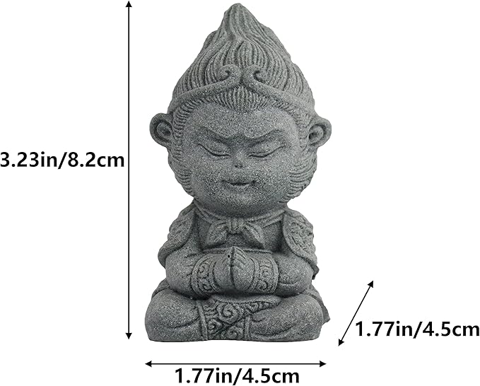 Meditating Buddha Statue Buddha Aquarium Decorations Betta Fish Tank Sandstone - Image 4