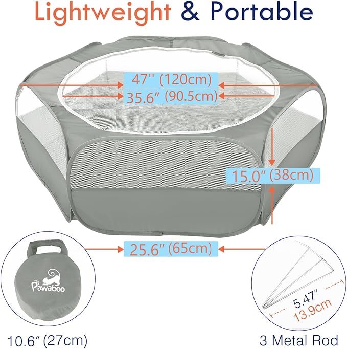 Pawaboo Small Animals Playpen, Waterproof Small Pet Cage Tent - Image 6
