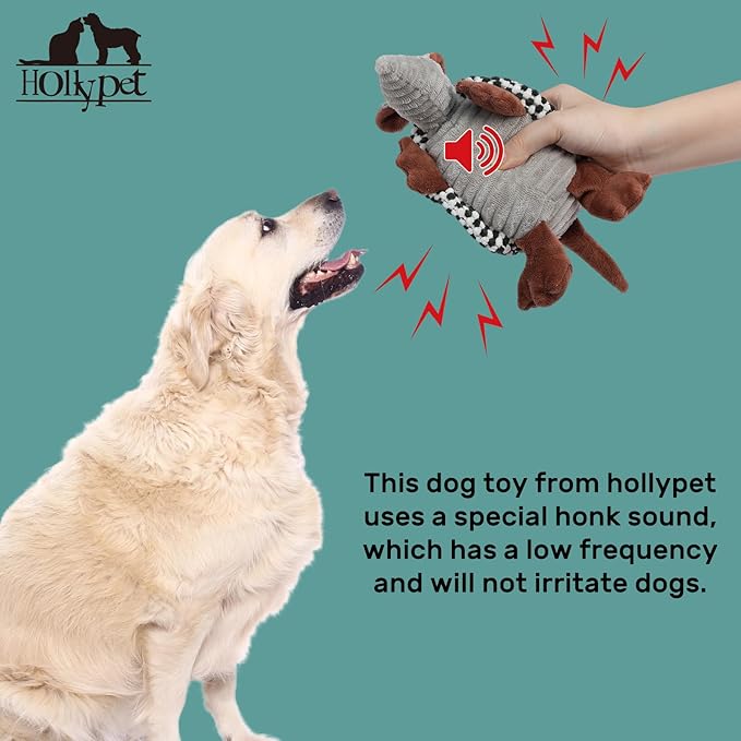 Hollypet Plush Dog Squeaky Toy Stuffed Armadillo Animal Pet Puppy Chew Toys - Image 5