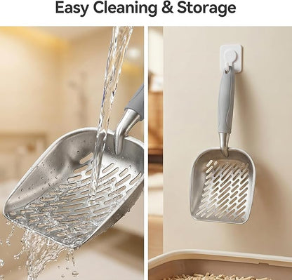 Cat Litter Scoop, Kitty Metal Scooper, Heavy Duty Aluminum Deep Sifter - Image 7