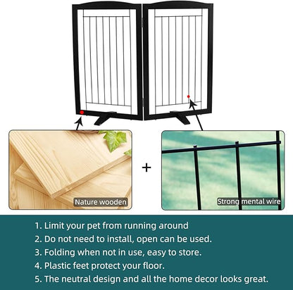 ZJSF Freestanding Dog Fence Indoor, Foldable Dog Gate - Image 6