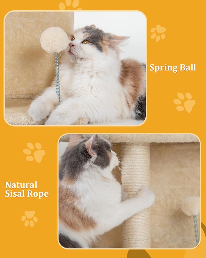 Aechonow Small Cat Tree Tower for Large Cat, Cat Bed House - Image 5