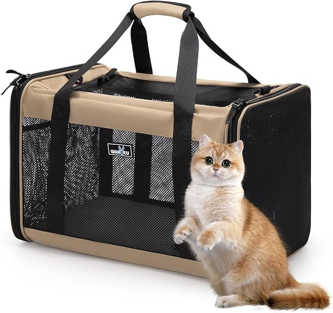 Wakytu Expandable Pet Carrier for Dogs & Cats, Large Travel Bag by Petshome