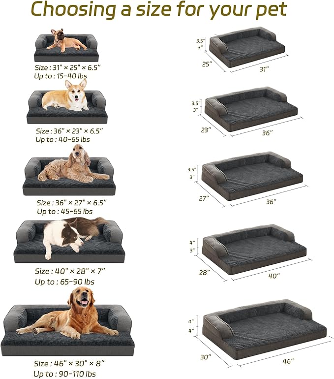 WINDRACING Orthopedic Dog Beds Large Sized Dog, Waterproof Memory Foam Pet Bed - Image 4