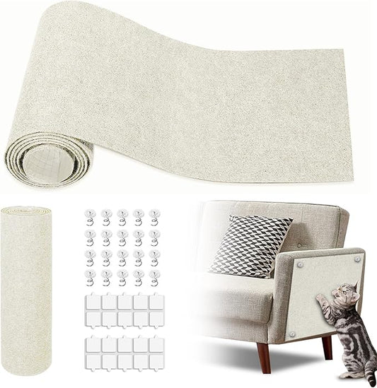 Cat Scratch Mat, 118.5"x17.4" Trimmable Self-Adhesive Cat Scratch Furniture by GMEZZO