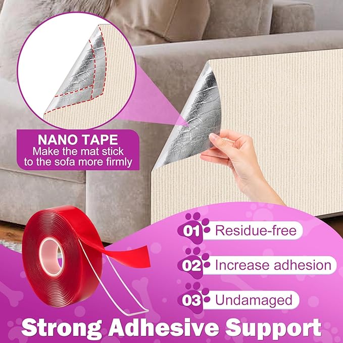 ENONCI Anit Cat Scratch Couch Furniture Protector, 78.7x15.8 Cat Wall Corner - Image 4