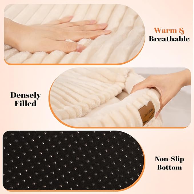 CHEERPALS Cat Cave Bed for Indoor Cats, Washable Covered Cat Bed Hooded Kitty - Image 4
