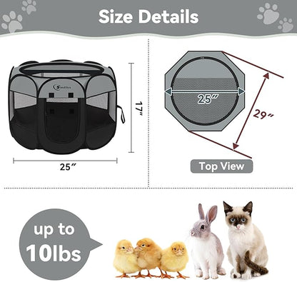 Siedihit Dark Grey Dog Cat Playpen, Puppy Pet Playpen, Small Dogs Tent Crates - Image 7