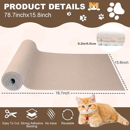 Cat Scratch Furniture Protector, 78.7"x15.8" Trimmable Anti-Scratch Mat - Image 2