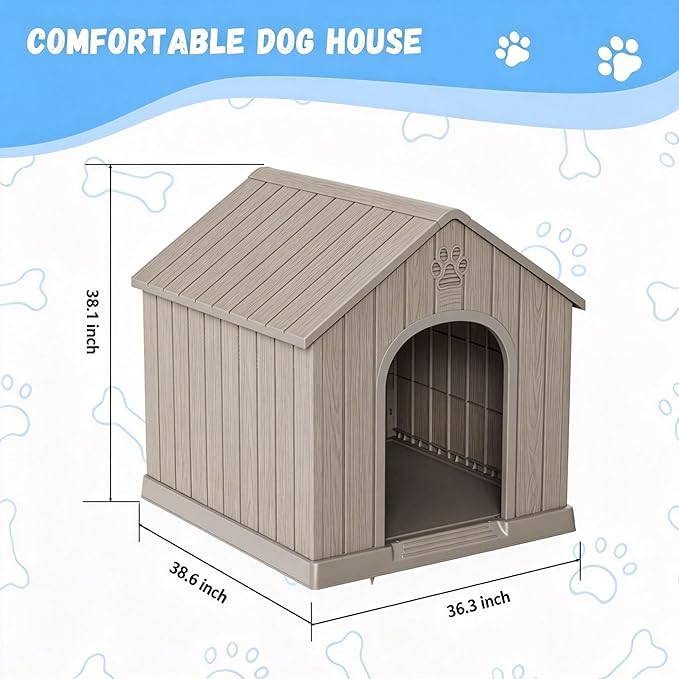 VIXZEN Outdoor Dog House, Resin Material, Large Outdoor Dog House - Image 6