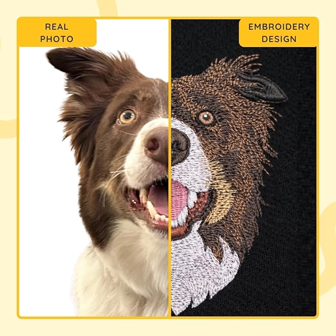 Custom Embroidered Sweatshirt Dog From Real Photo - Image 5