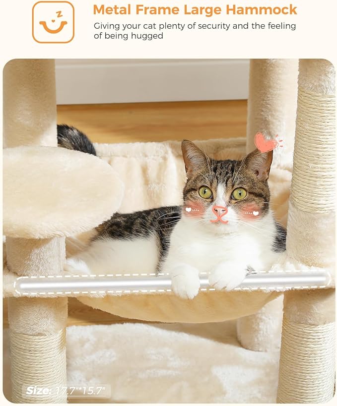 MUTTROS Cat Tree for Indoor Cats, 45.7" Multi-Level Cat Tower - Image 5