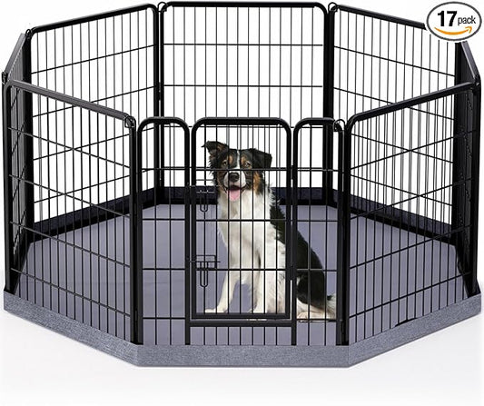 PETIME Dog Playpen, Metal Exercise Puppy Pen Heavy Duty Kennels Yard Fence by PETIME