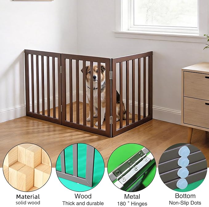 Dog Gate Indoor, Freestanding Dog Fence - Image 5
