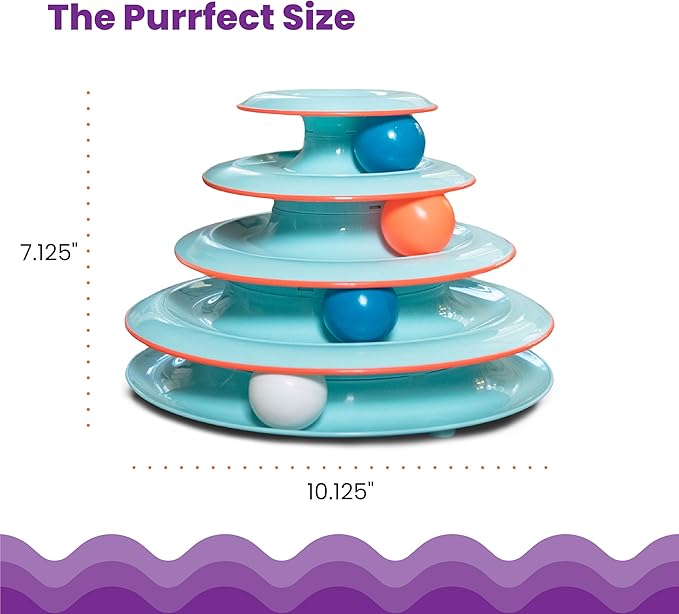 Catstages Chase Meowtain 4-Tier Interactive Cat Track Toy – 4 Spinning Balls - Image 5