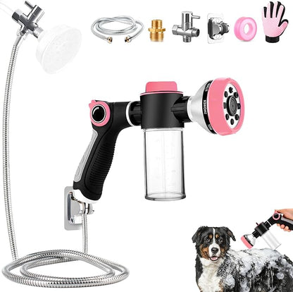 Dog Shower Attachment with 6.6FT Shower Hose, 8 Sprayer Modes Dog Washing Hose by KSSZZCO